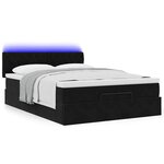 VidaXL Cadre de lit ottoman avec matelas noir 140x200 cm velours