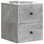 vidaXL Cabinet de chevet mural 2 pièces Gris béton 33 x 34 5 x 40 cm