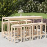 vidaXL Ensemble de bar de jardin 9 Pièces Bois de pin massif