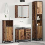 vidaXL Ensemble de mobilier de salle de bain 3 Pièces Bois ancien