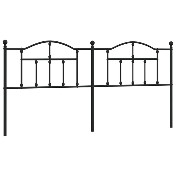 vidaXL Tête de lit métal noir 200 cm