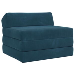 vidaXL Canapé-lit pliable Bleu 200 x 70 x 10 cm Velours