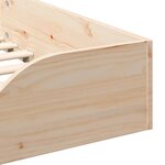 vidaXL Cadre de lit surélevé Marron 90 x 200 cm Bois massif en pin