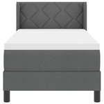vidaXL Lit boxspring avec matelas avec matelas Gris foncé 80 x 200 cm
