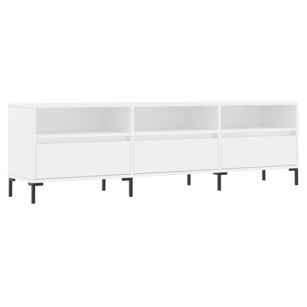 vidaXL Meuble TV blanc 150x30x44 5 cm bois d'ingénierie