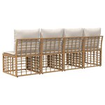 vidaXL Canapé de jardin 4 places sans accoudoir 4 Pièces