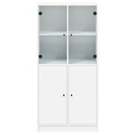 vidaXL Buffet haut avec portes blanc 68x37x142 cm bois d'ingénierie