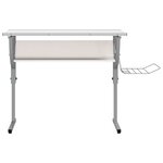 vidaXL Bureau d'artisanat blanc et gris 110x53x(58-87) cm