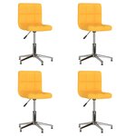 vidaXL Chaises pivotantes à manger lot de 4 jaune moutarde tissu
