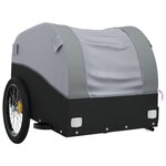 vidaXL Remorque de vélo noir et gris 30 kg fer