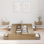 vidaXL Cadre de lit avec rangement chêne artisanal 120 x 190 cm