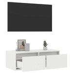 vidaXL Meuble TV avec lumières LED blanc 75x35 5x25 cm