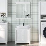 vidaXL Meubles de salle de bain 2 Pièces BERG blanc bois de pin massif
