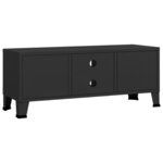 Vidaxl meuble tv industriel noir 105x35x42 cm métal