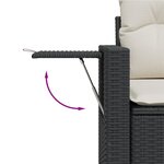 vidaXL Salon de jardin 3 Pièces avec coussins noir résine tressée
