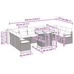 vidaXL Ensemble de canapé de jardin 11 Pièces Noir et bleu polyrotin