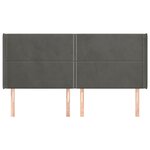 vidaXL Tête de lit avec oreilles Gris foncé 183x16x118/128 cm Velours