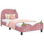 vidaXL Cadre de lit pour enfants avec tête de lit Rose 90 x 190 cm