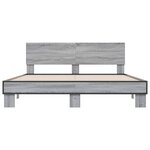 vidaXL Cadre de lit sonoma gris 150x200 cm bois d'ingénierie et métal
