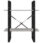 vidaXL Bibliothèque à 2 niveaux Gris béton 60x30x70 cm bois ingénierie