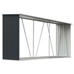 vidaXL Abri de stockage à bois Acier galvanisé 330x84x152cm Anthracite
