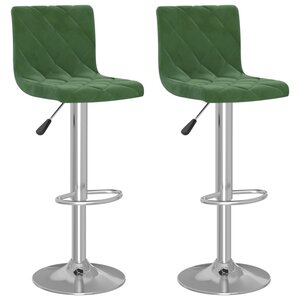 vidaXL Tabourets de bar lot de 2 vert foncé velours