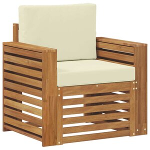 vidaXL Canapé d’extérieur Bois d'acacia massif et polyester Naturel