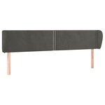 vidaXL Tête de lit avec oreilles Gris foncé 163x23x78/88 cm Velours