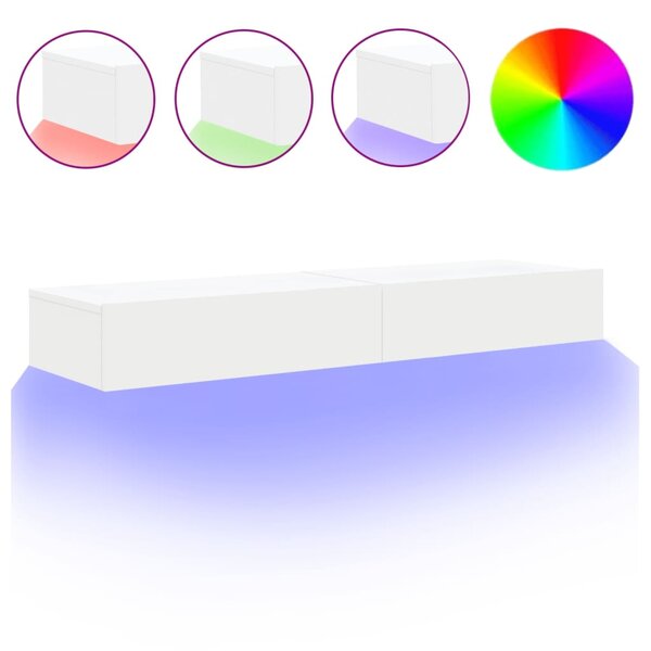 vidaXL Meubles TV avec éclairage LED 2 Pièces blanc 60x35x15 5 cm