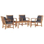Ensemble de canapé de jardin 5 Pièces Naturel Bois de teck solide