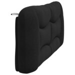 vidaXL Coussin de tête de lit noir 180 cm tissu