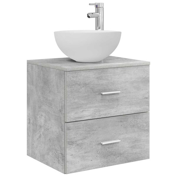 vidaXL Vanité de lavabo mural Gris béton 49 5 x 41 x 64 5 cm