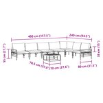 vidaXL Ensemble de canapé de jardin 8 Pièces Anthracite Acier