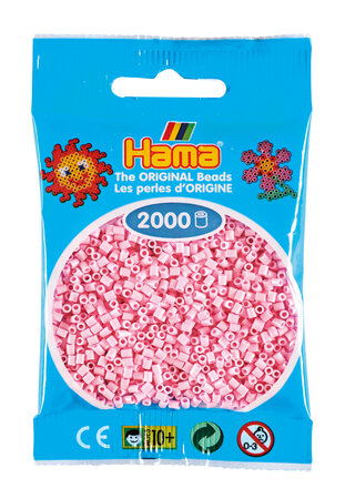 2 000 perles mini (petites perles Ø2 5 mm) Rose clair pastel