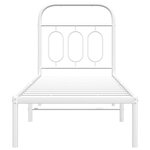 vidaXL Cadre de lit métal sans matelas avec tête de lit blanc 75x190cm