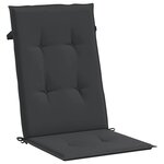 vidaXL Coussins de chaise de jardin à dossier haut lot de 2 noir tissu