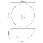 vidaXL Lavabo rond de luxe de salle Gris foncé mat 32 5x14cm Céramique