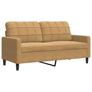 vidaXL Canapé à 2 places Marron 140 cm Velours
