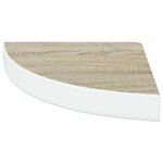 vidaXL Étagère d'angle murale Chêne et blanc 25x25x3 8 cm MDF