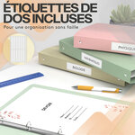 ACROPAQ 8x Classeur A4- 4 Anneaux- Dos 3 5 cm pour 200 feuilles- Étiquettes de Dos- PP- Durable- Résisitants à l'eau- Couleurs Terre