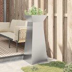 vidaXL Porte-plante sur pilier de jardin avec un bol de 40x40x100 cm en inox.