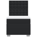 vidaXL Sommier à lattes de lit avec matelas Noir 100x200 cm Similicuir