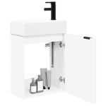 vidaXL Meuble de salle de bain avec robinet Blanc 45 5 x 22 5 x 84 cm