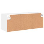 vidaXL Meuble TV mural blanc 80x30x30 cm bois d'ingénierie