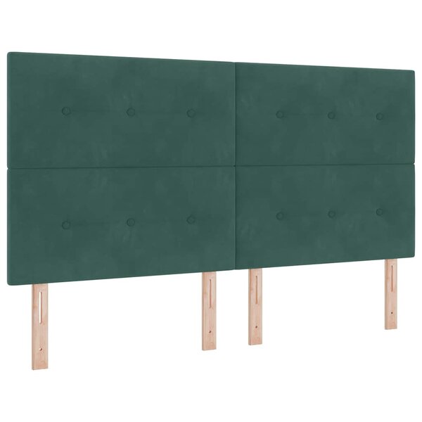 vidaXL Lit à ressorts avec matelas Vert foncé 180 x 200 cm Velours