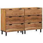 vidaXL Buffets 2 Pièces Marron 60x33x75 cm Bois Massif d'Acacia