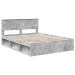 vidaXL Cadre de lit Gris Béton 150 x 200 cm Pin massif