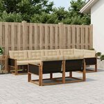 vidaXL Ensemble de canapés d'extérieur 7 pc Naturel et Beige