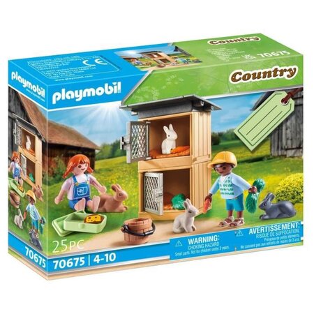 Playmobil - 70675 - set cadeau enfants et lapins