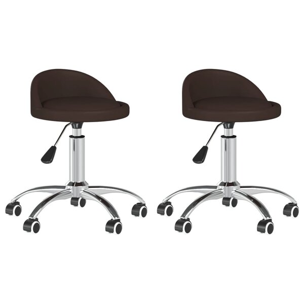 vidaXL Chaises pivotantes à manger lot de 2 marron similicuir